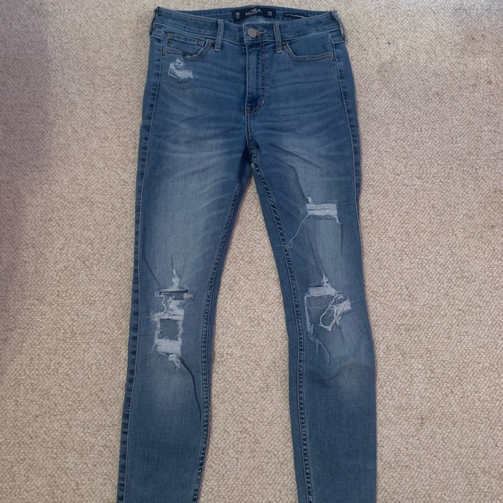 ripped washed jeans #hollister